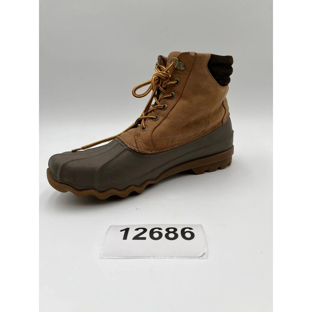 Sperry Avenue STS12126 Duck Boots Mens 10.5M Brown Leather Waterproof Lace Up